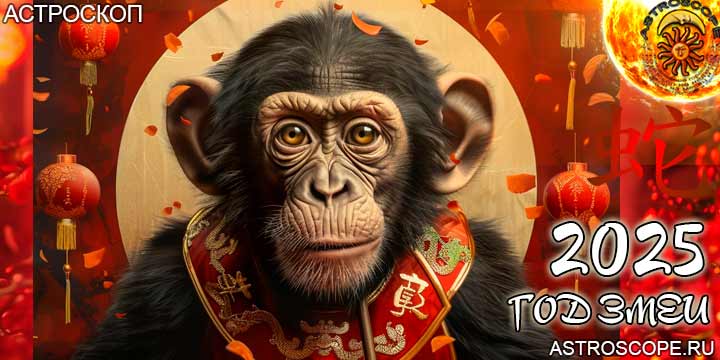 китайский гороскоп на год змеи 2025 для Обезьяны