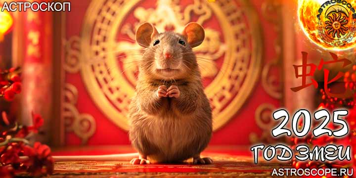 китайский гороскоп на год змеи 2025 для Крысы