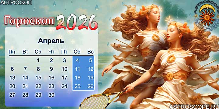 гороскоп на апрель 2026 близнецы