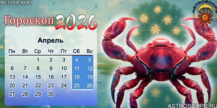 гороскоп на апрель 2026 рак