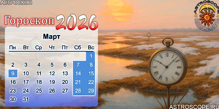 гороскоп на март 2026