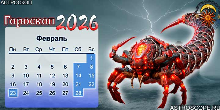 гороскоп на февраль 2026 скорпион