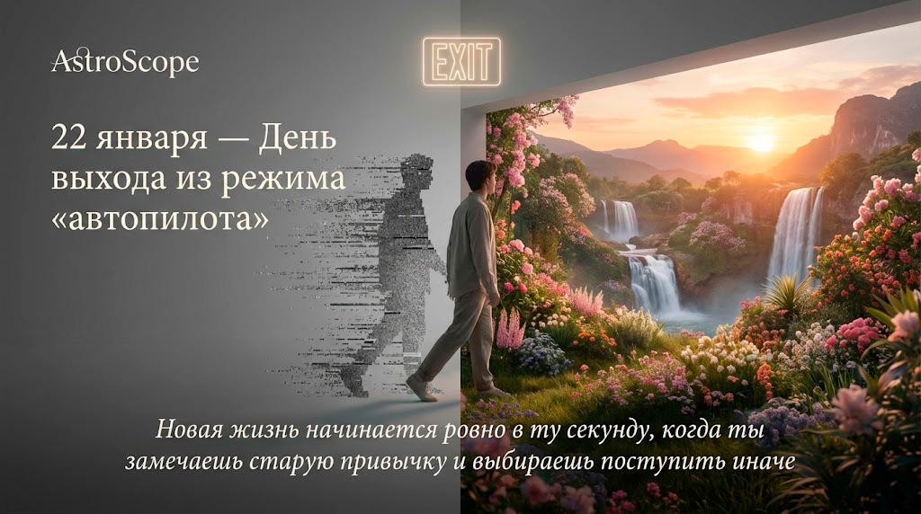 ? 22 января — День выхода из режима «автопилота» Время спокойного пересмотра привычек и честности с собой