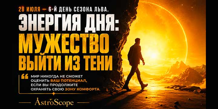 28 июля, вторник — 6-й день сезона Льва · ☀️ Энергия дня: Мужество выйти из тени