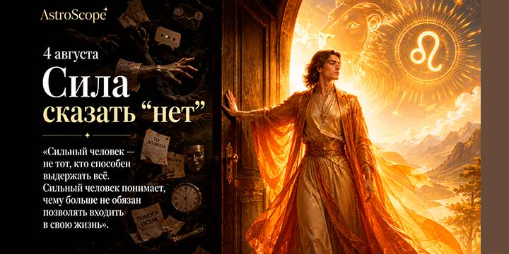 4 августа, вторник · 13-й день сезона Льва · ☀️ Энергия дня: сила сказать «нет»