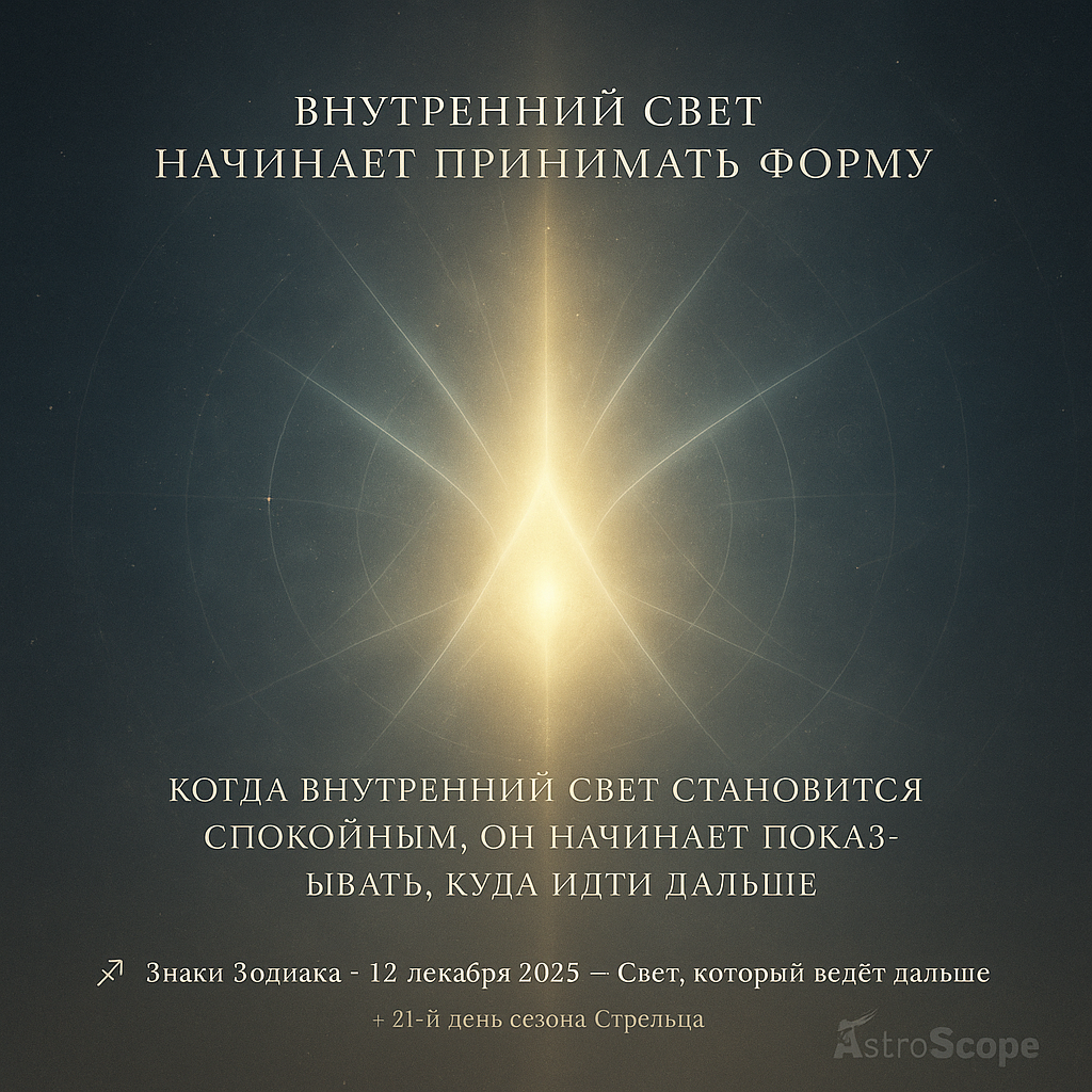 ✨ Знаки Зодиака · 12 декабря 2025 — Свет, который ведёт дальше
