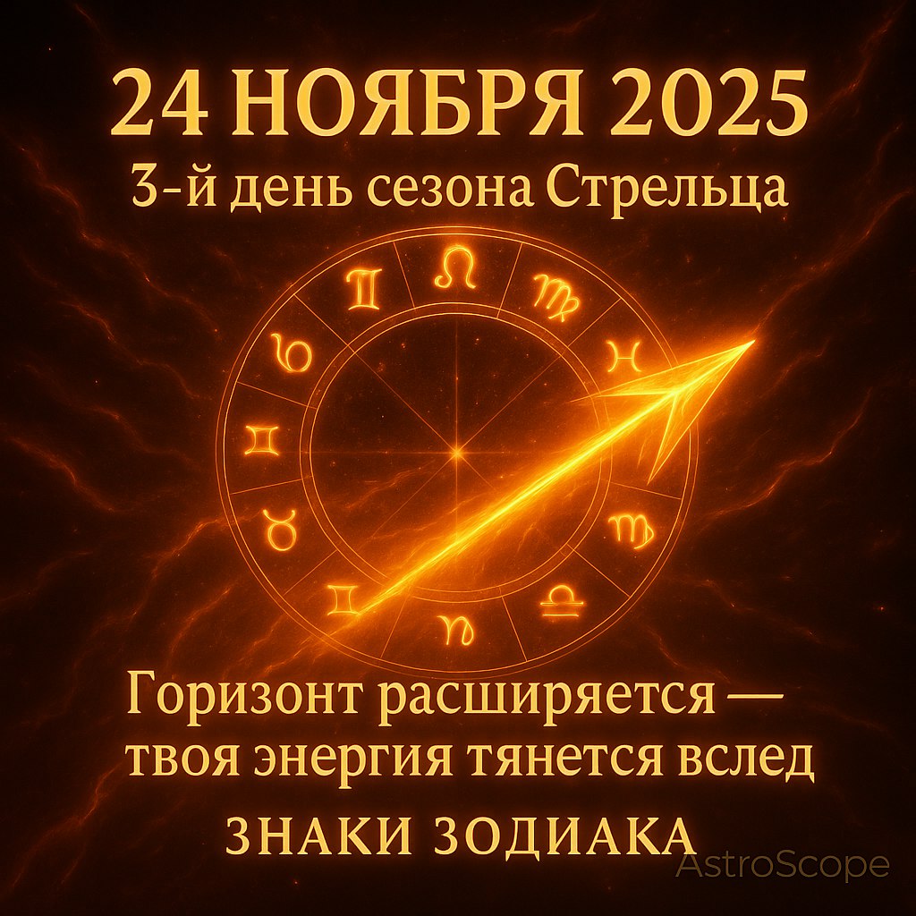 Знаки зодиака ☀️ 24 ноября 2025 — энергия роста и вдохновения