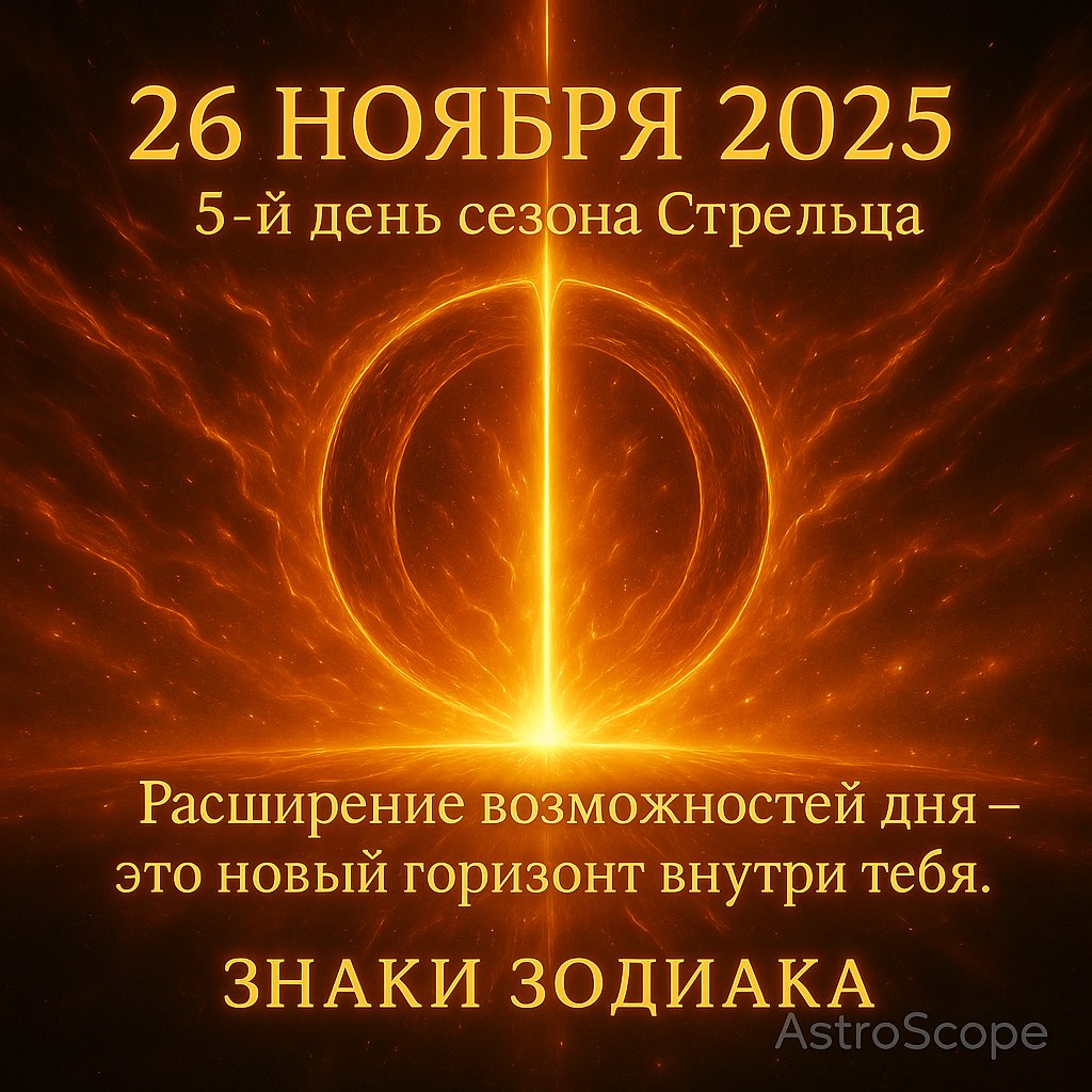Знаки зодиака 26 ноября 2025 ✨ День новых горизонтов и вдохновения