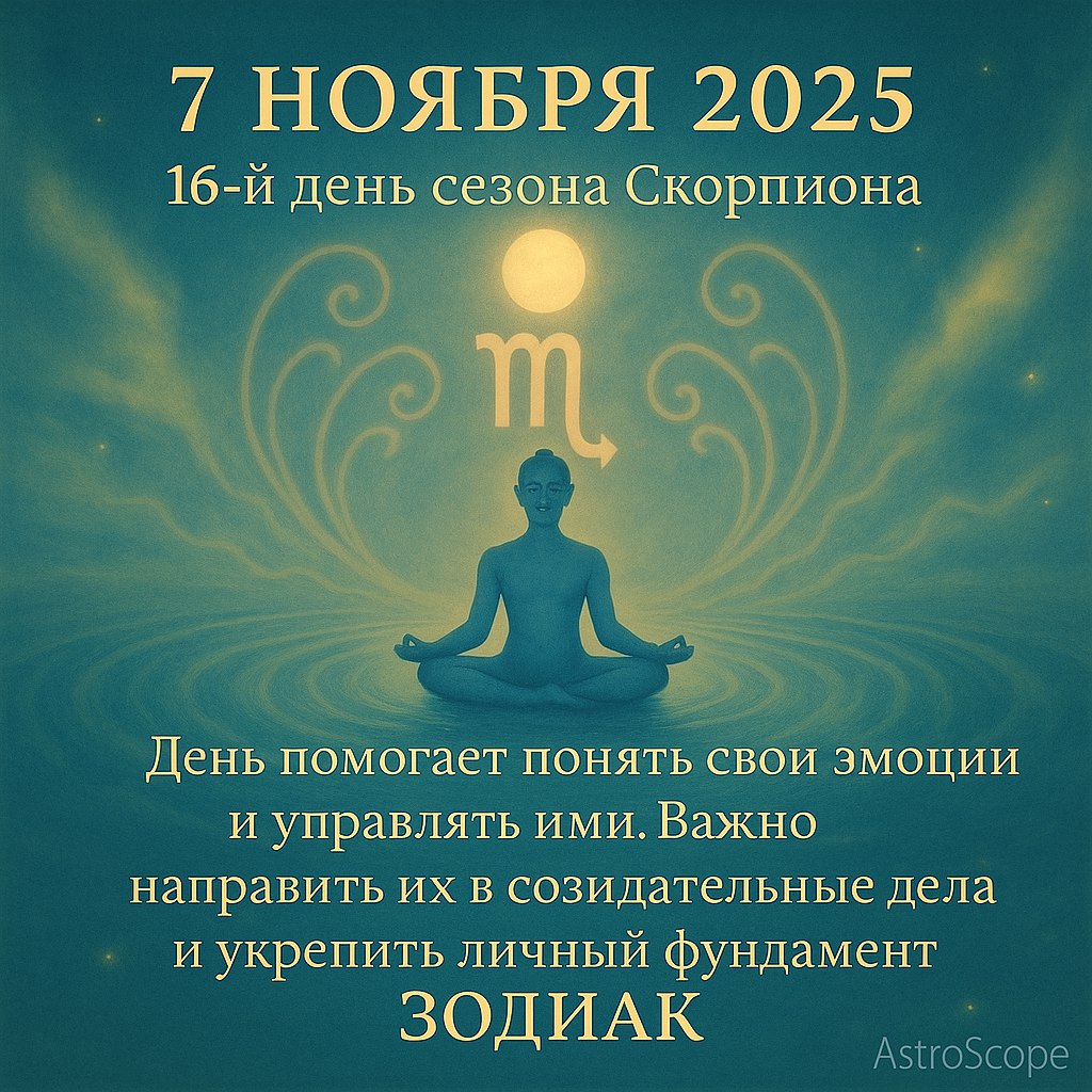 7 ноября 2025 — энергия Скорпиона на пике