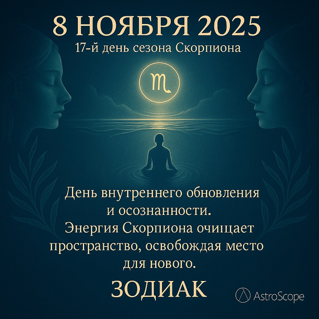 Энергия Скорпиона 8 ноября 2025 — время внутреннего обновления