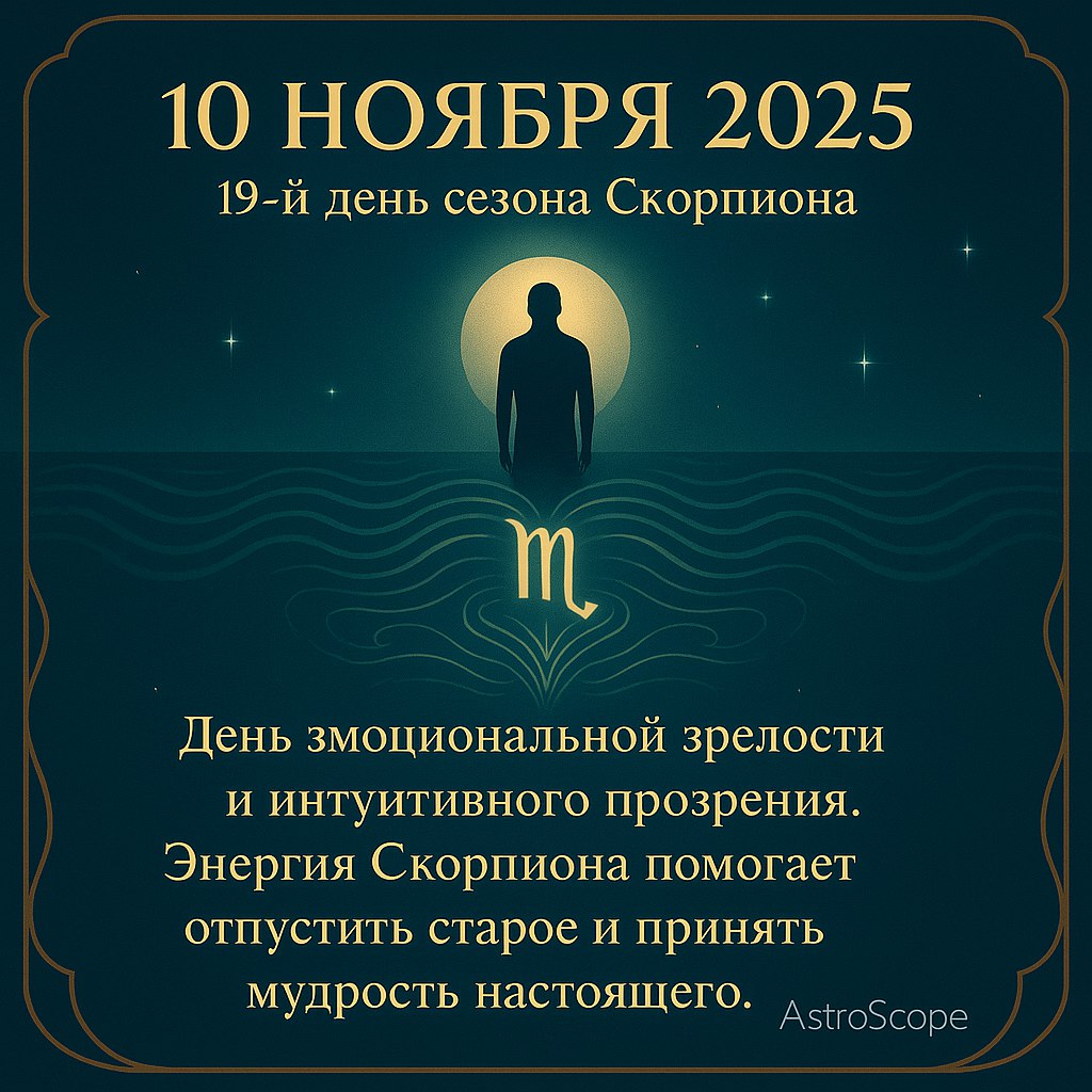 10 ноября 2025 — день эмоциональной зрелости и интуитивного прозрения