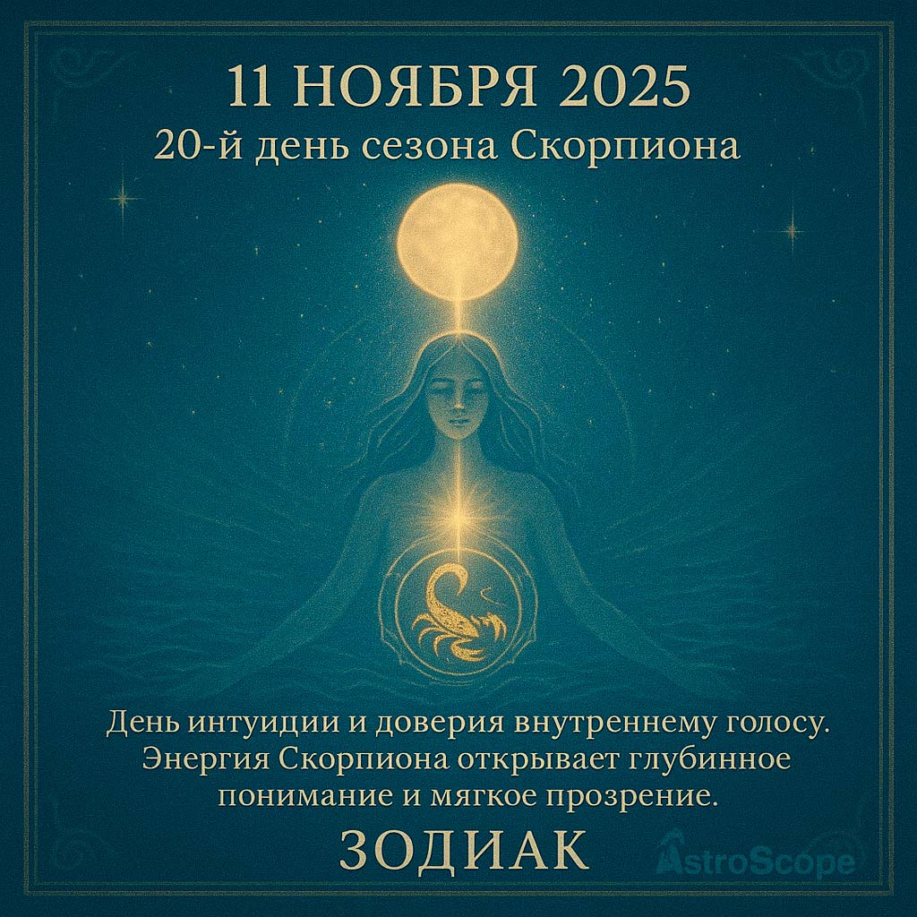 ☀️ Знаки зодиака 11 ноября 2025 — день интуиции и внутренней силы