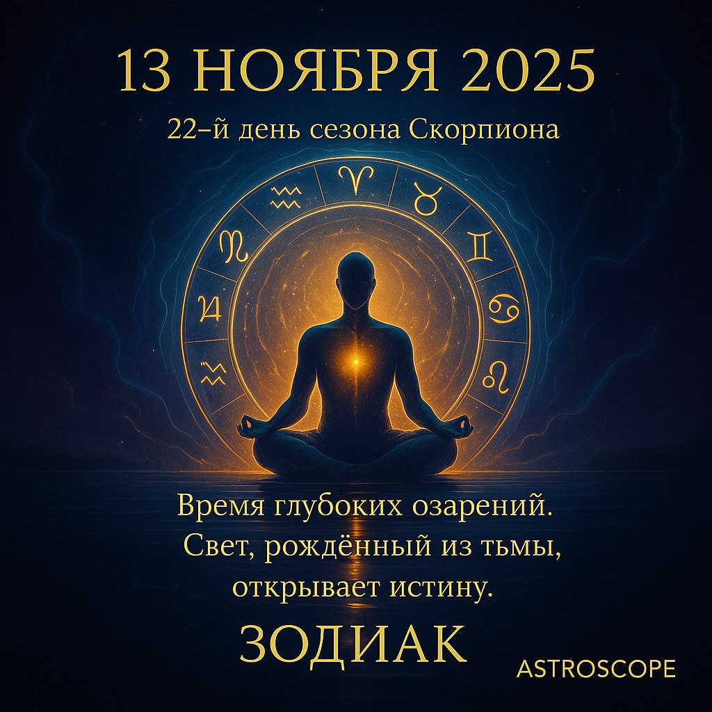 Зодиак 13 ноября 2025 — день пробуждения внутреннего света
