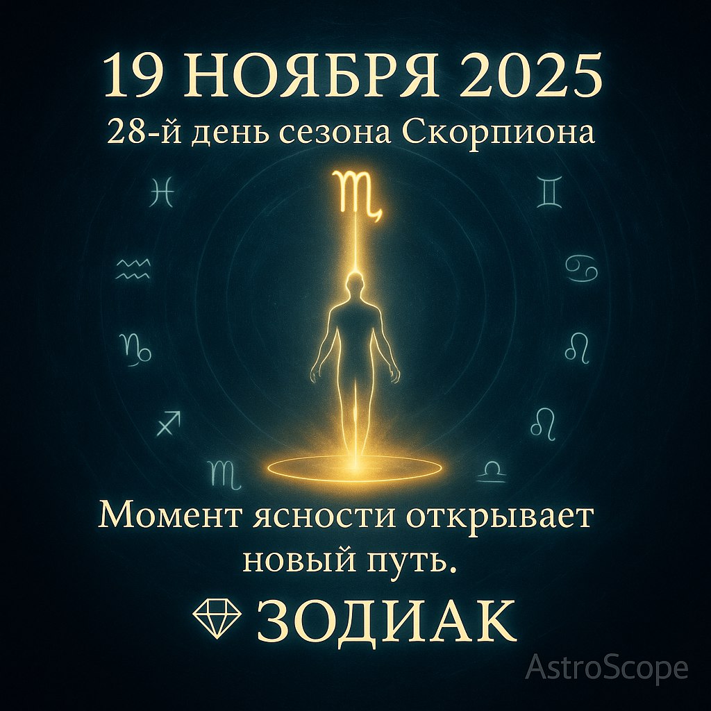 19 ноября 2025 — Озарение, которое меняет направление. День  внутреннего пробуждения.