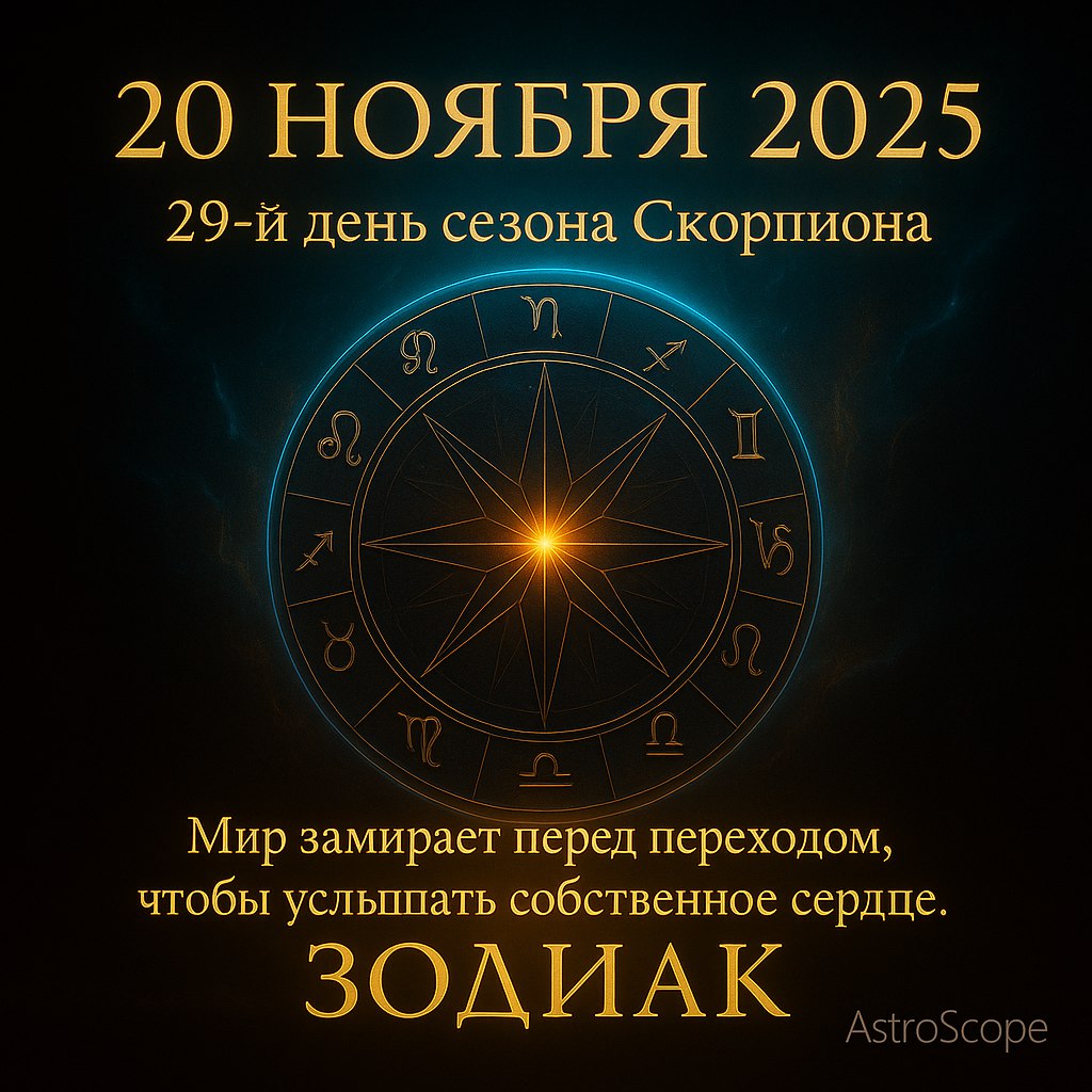 Знаки зодиака 20 ноября 2025 — Порог внутреннего пробуждения