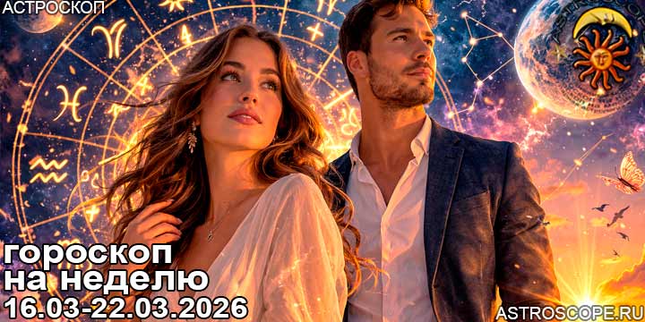 Гороскоп аспекты недели 16 марта — 22 марта 2026