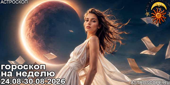 Гороскоп аспекты недели 23 августа — 29 августа 2026