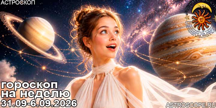 Гороскоп аспекты недели 31 августа — 6 сентября 2026
