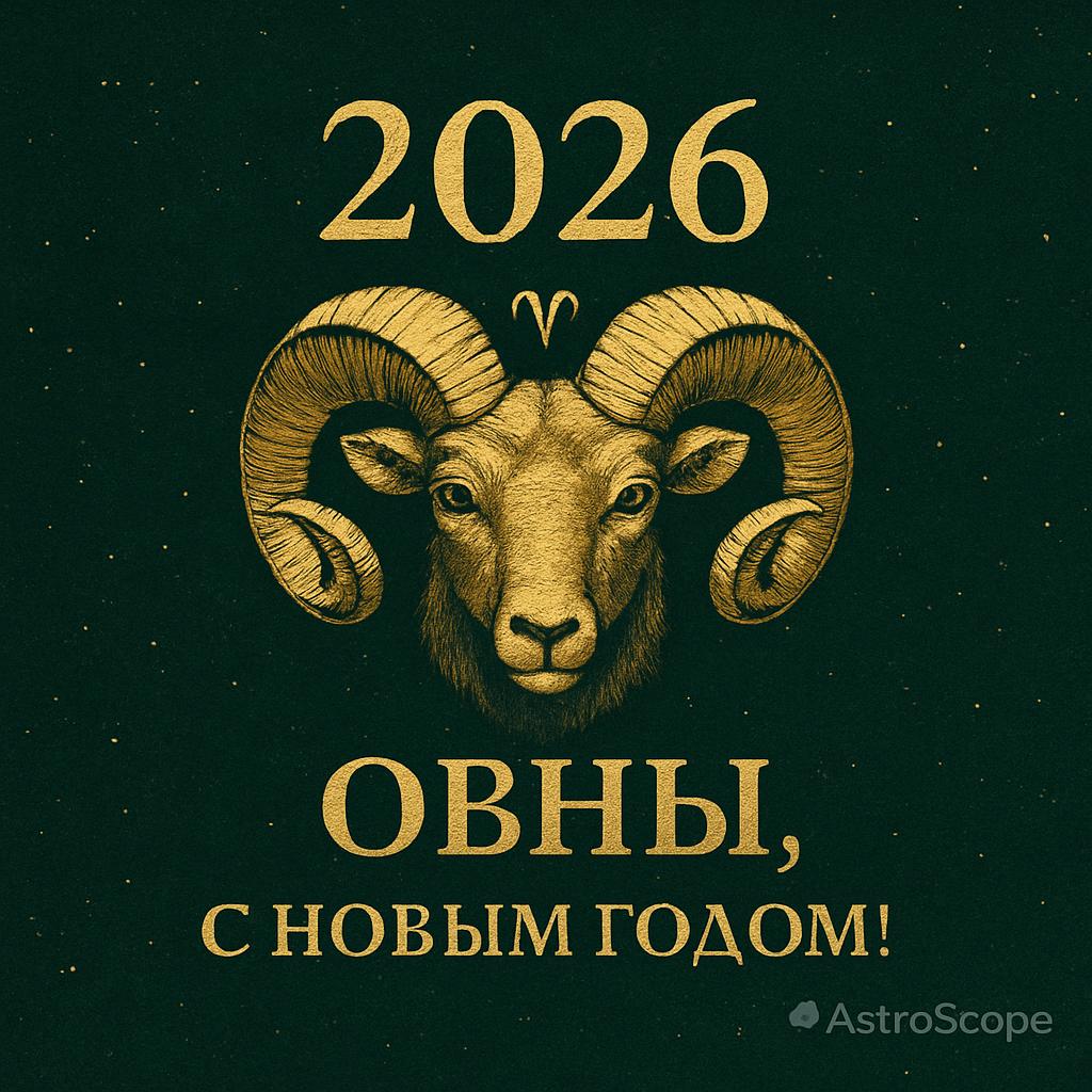 Овен — поздравление с Новым 2026 годом | AstroScope