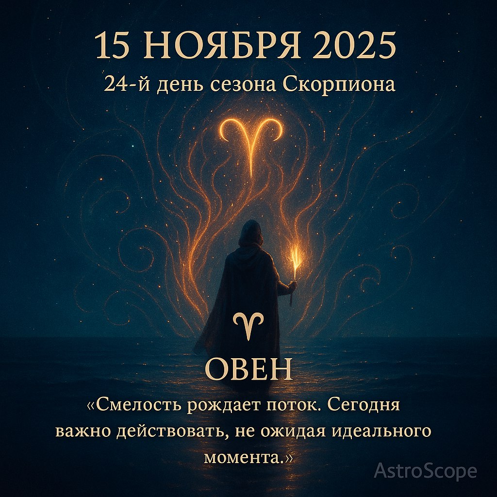 ♈ Овен 15 ноября 2025 — день действия и внутреннего огня