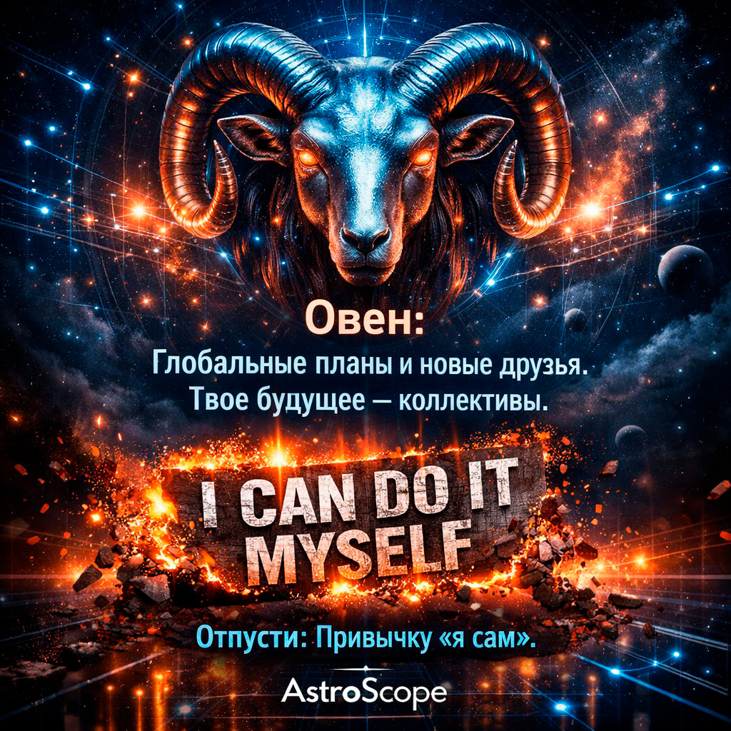 Овен: Прогноз на стеллиум в Водолее 2026 | Время командной игры