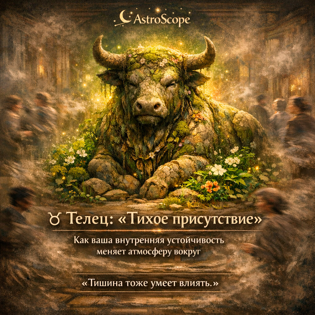 ♉ Телец: День «тихого присутствия» Как ваша внутренняя устойчивость меняет атмосферу вокруг