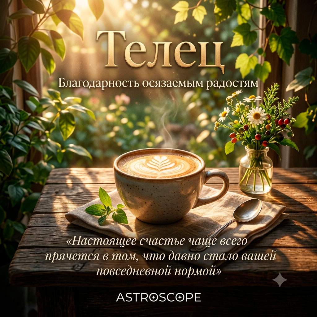 ♉ Телец, энергия 10 июля: Благодарность простым, осязаемым радостям