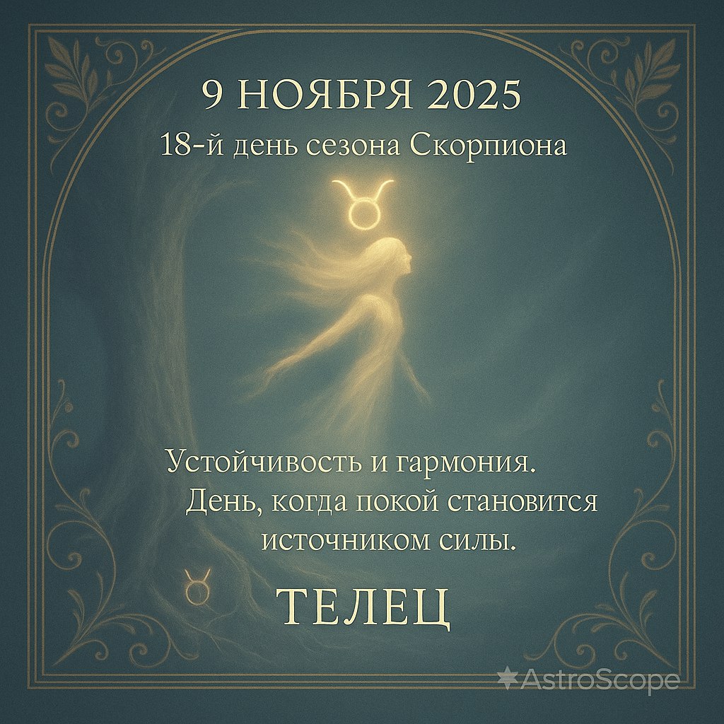 Телец 9 ноября 2025 — день внутренней устойчивости и спокойной силы