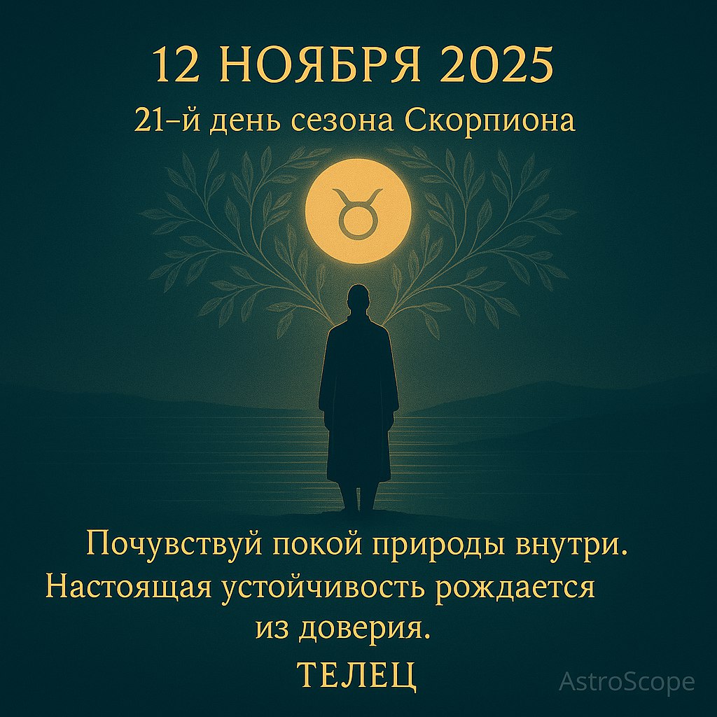 ♉ Телец 12 ноября 2025 — день внутреннего покоя и уверенности