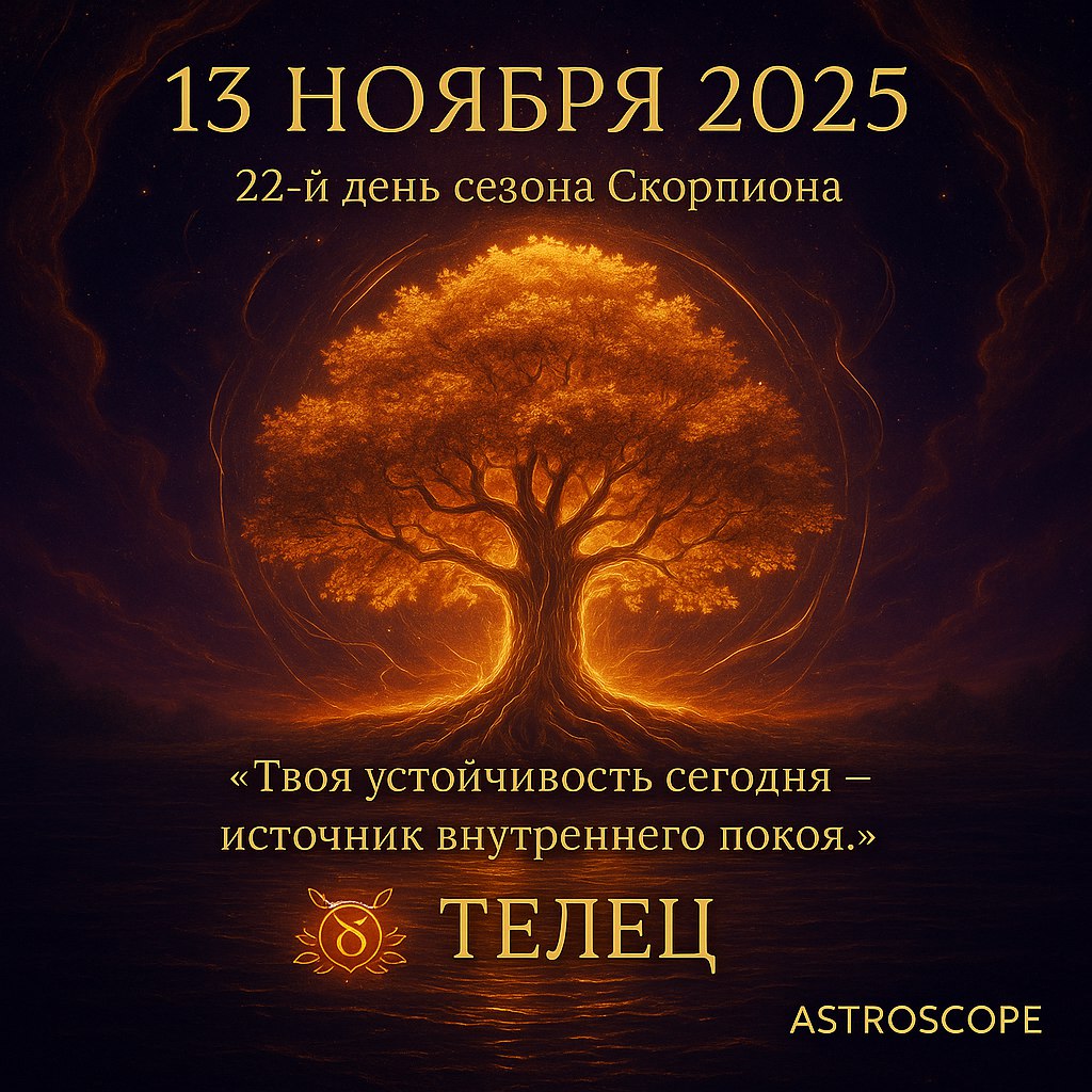 Телец 13 ноября 2025 — день внутренней силы и уверенности