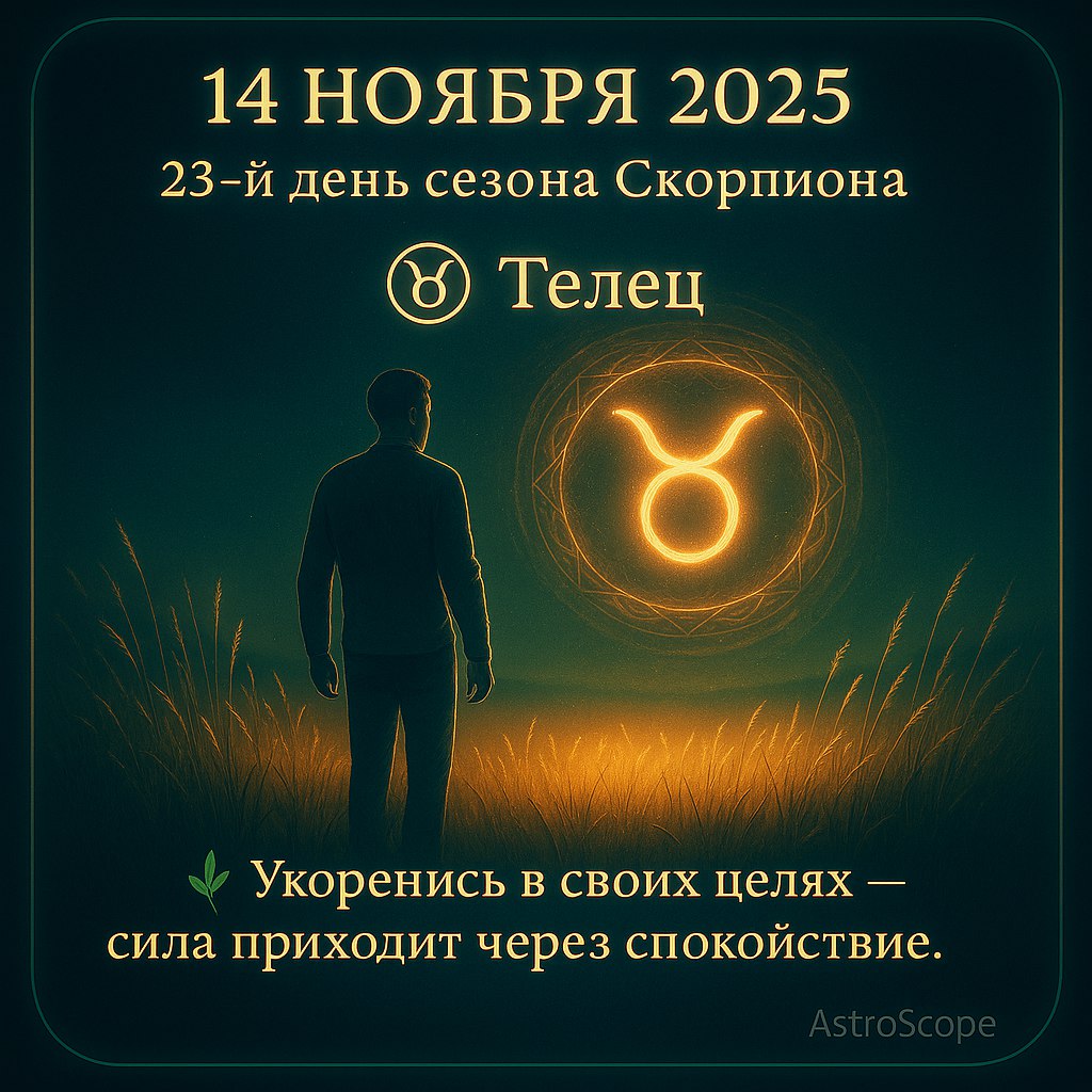 Телец 14 ноября 2025 — время внутреннего спокойствия и уверенности