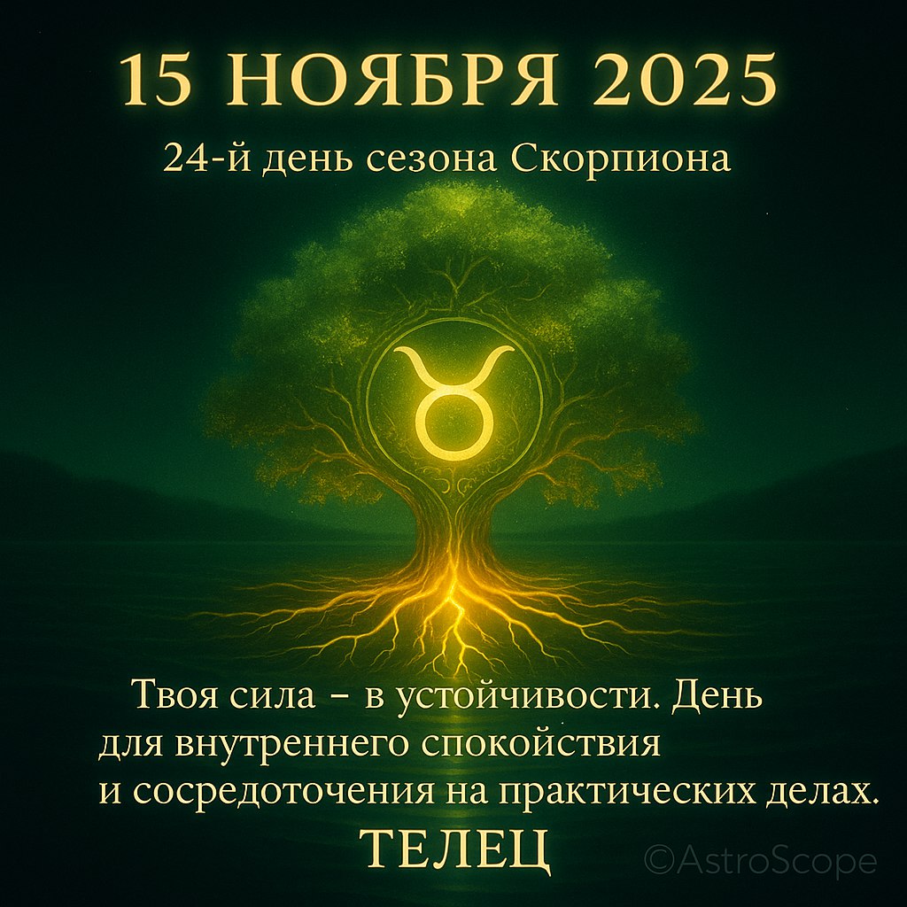 Телец 15 ноября 2025 — время внутренней устойчивости и равновесия