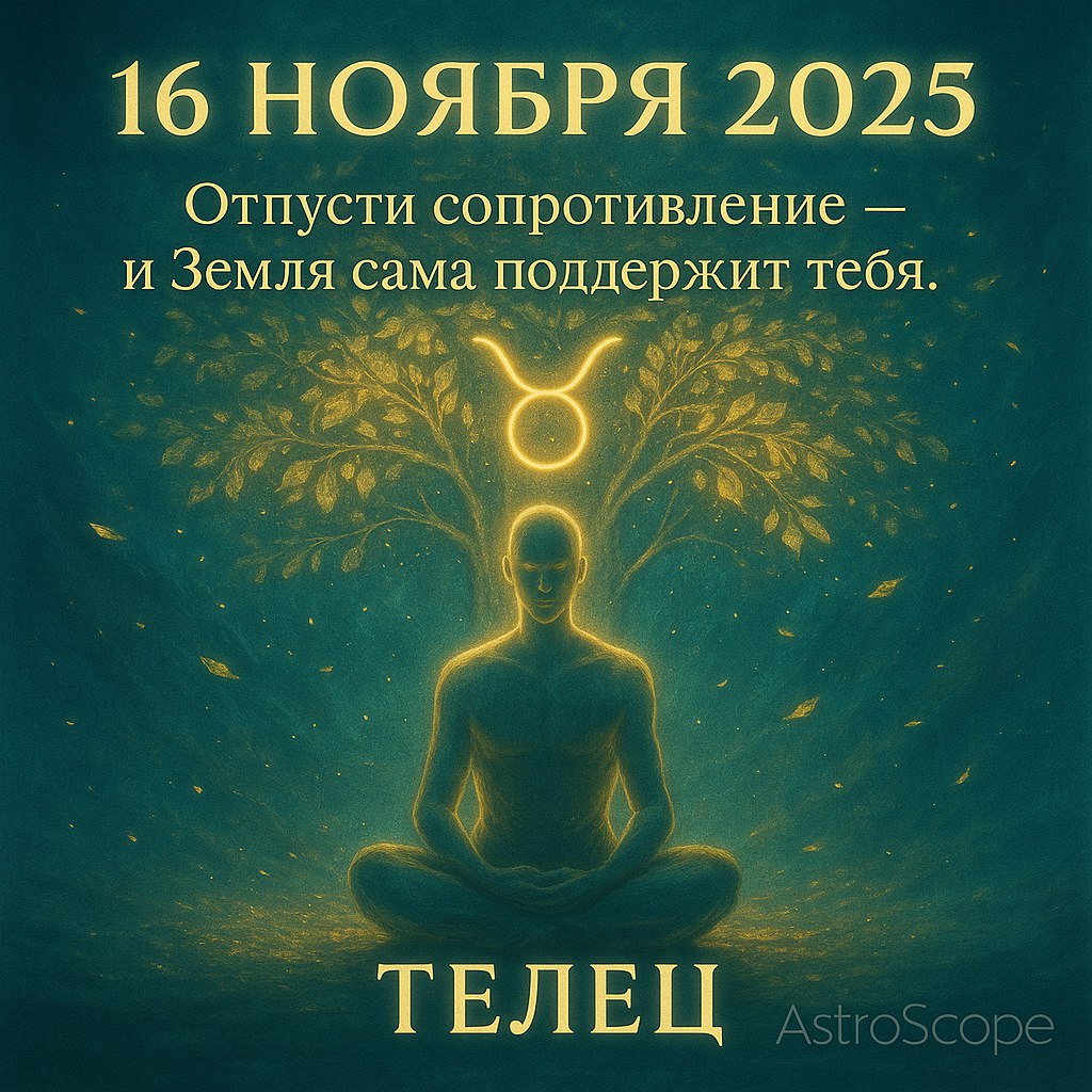 Телец 16 ноября 2025 — день внутреннего равновесия и доверия миру