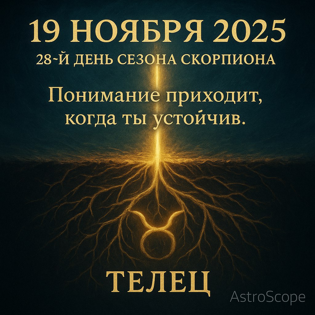 ♉ Телец 19 ноября 2025 — День устойчивости и внутреннего равновесия