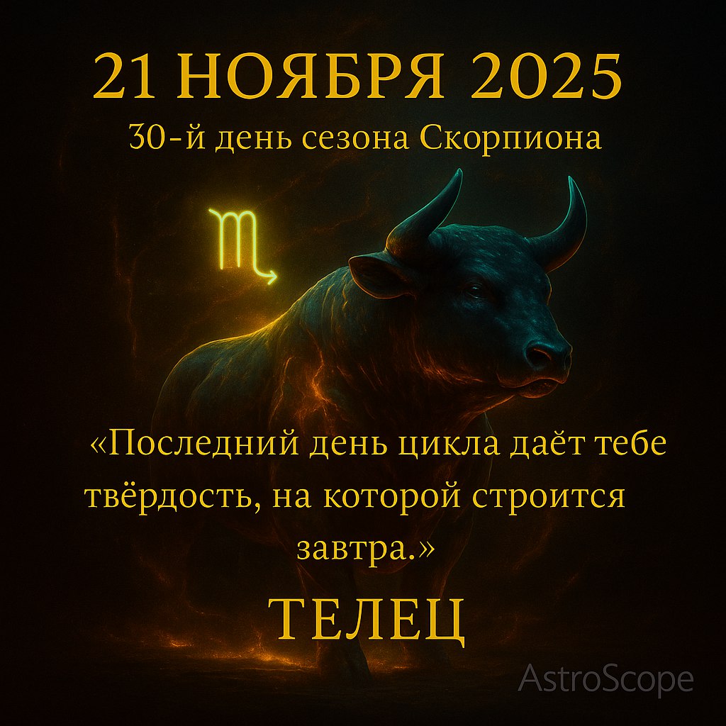 ♉ Телец 21 ноября 2025 — время укрепить свои позиции