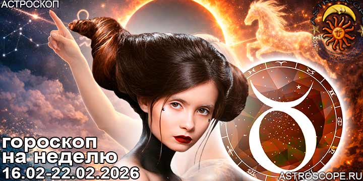Телец и ваш гороскоп на неделю по аспектам периода с 16 февраля по 22 февраля 2026