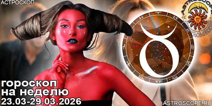 Телец и ваш гороскоп на неделю по аспектам периода с 23 марта по 29 марта 2026