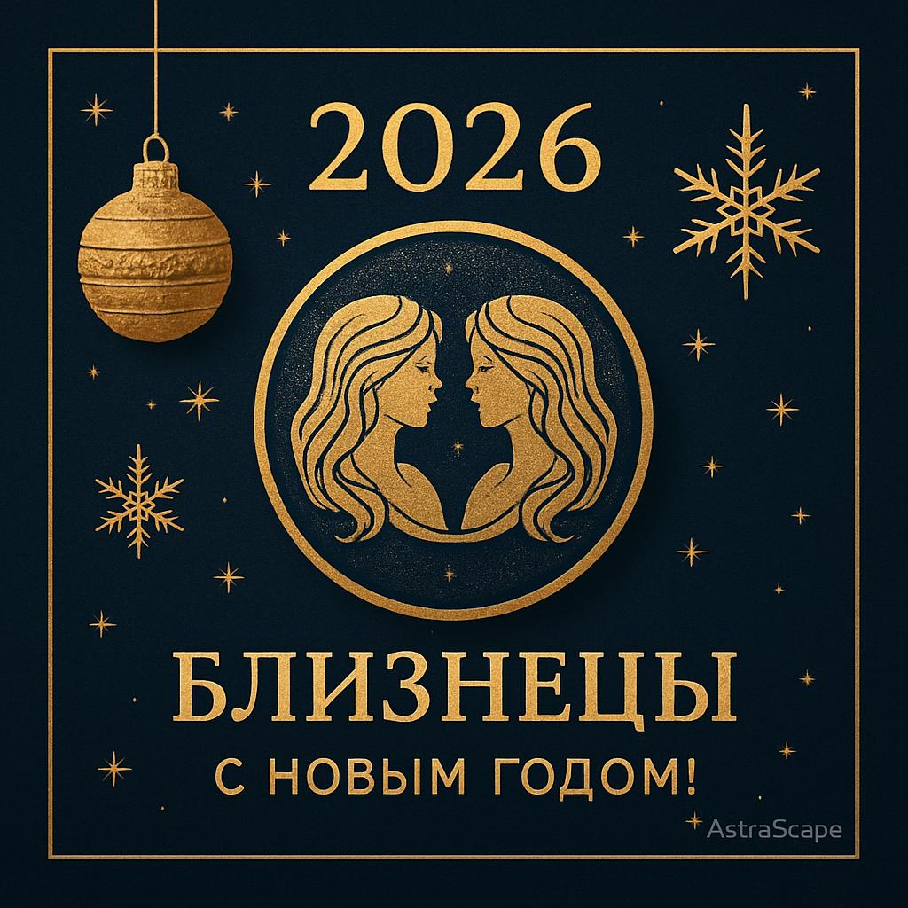 Близнецы — поздравление с Новым 2026 годом | AstroScope