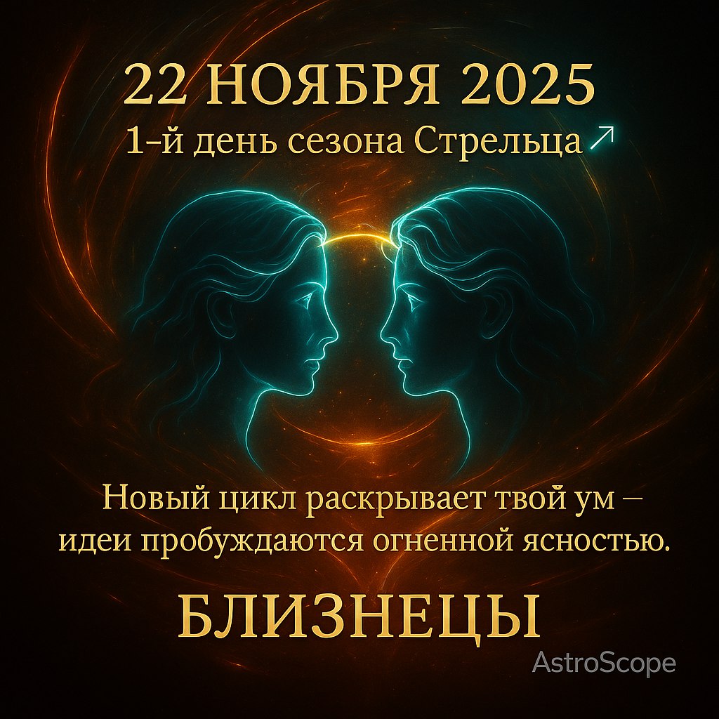 ♊️ Близнецы 22 ноября 2025 — искра идей и вдохновения