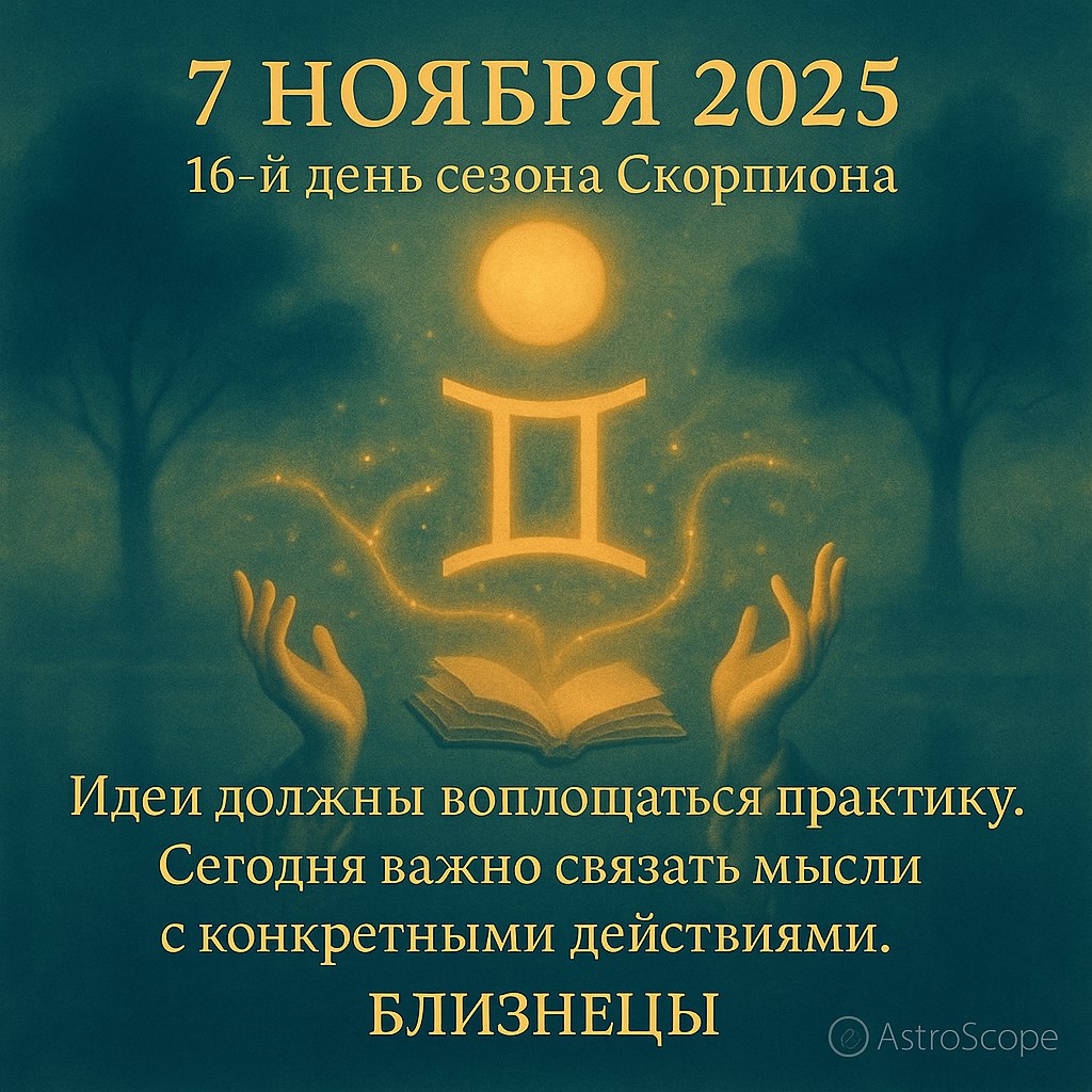 Сила мысли и действия 7 ноября 2025 — день Близнецов