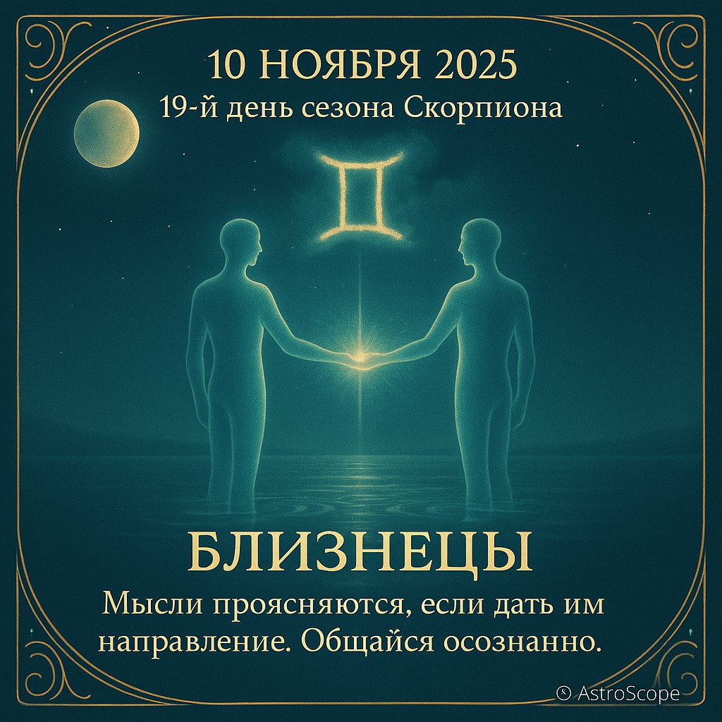 Близнецы 10 ноября 2025 — день ясности и осознанного общения