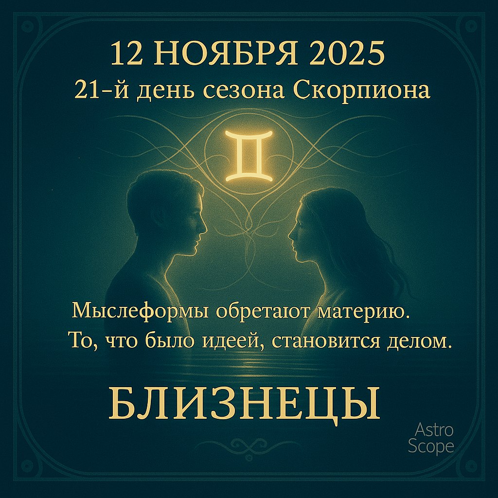 ♊ Близнецы 12 ноября 2025 — день воплощения идей в реальность