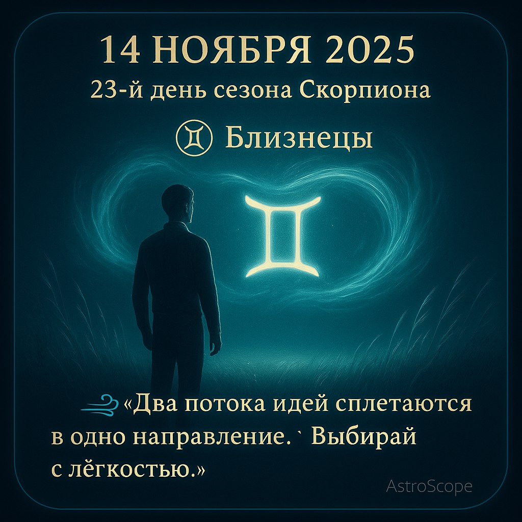 Близнецы 14 ноября 2025 — день вдохновения и выбора пути