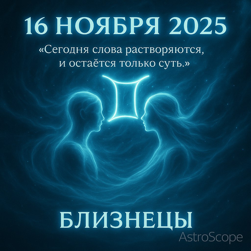 Близнецы 16 ноября 2025 — день проницательности и внутреннего диалога