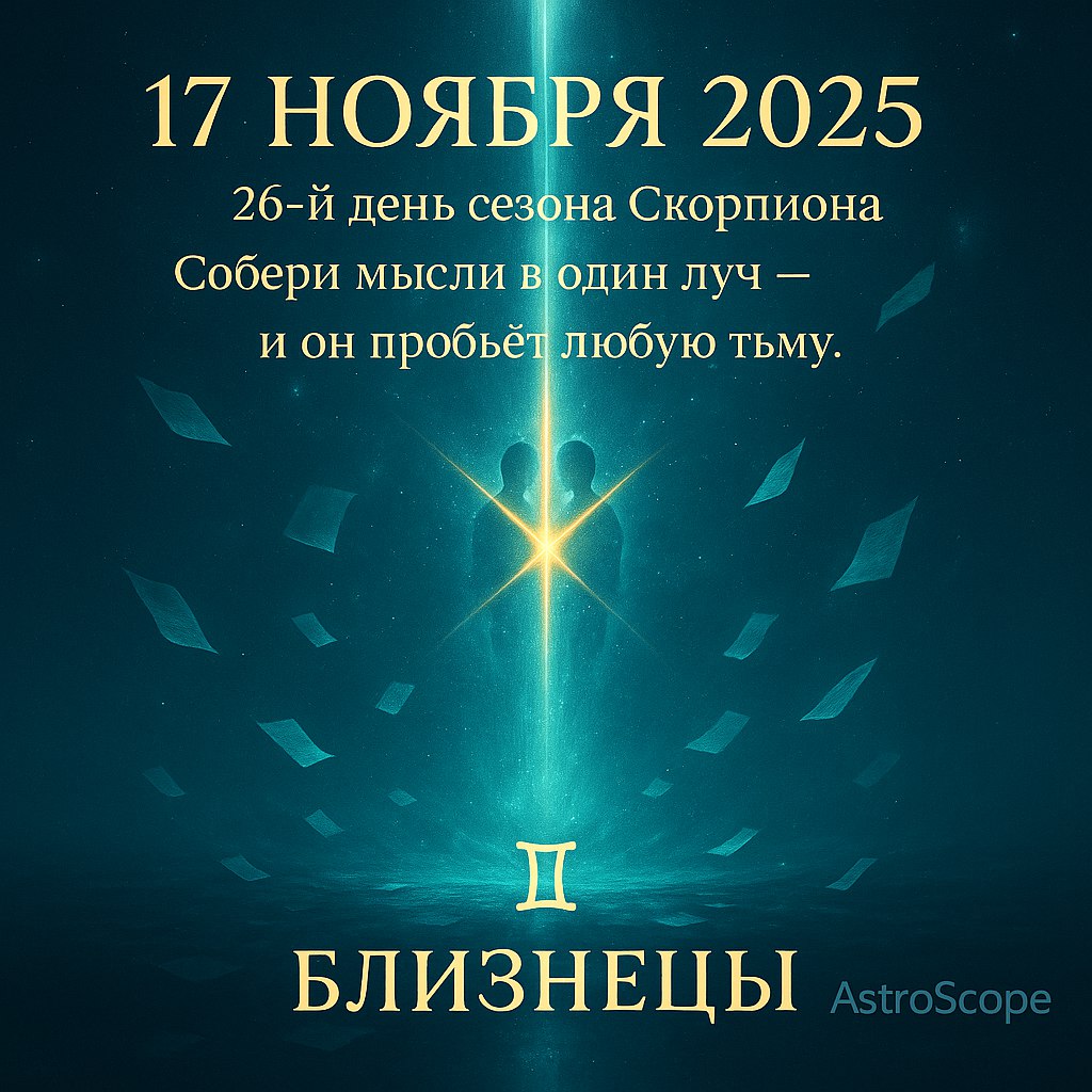 ♊ Близнецы 17 ноября 2025 — время прояснить свои мысли