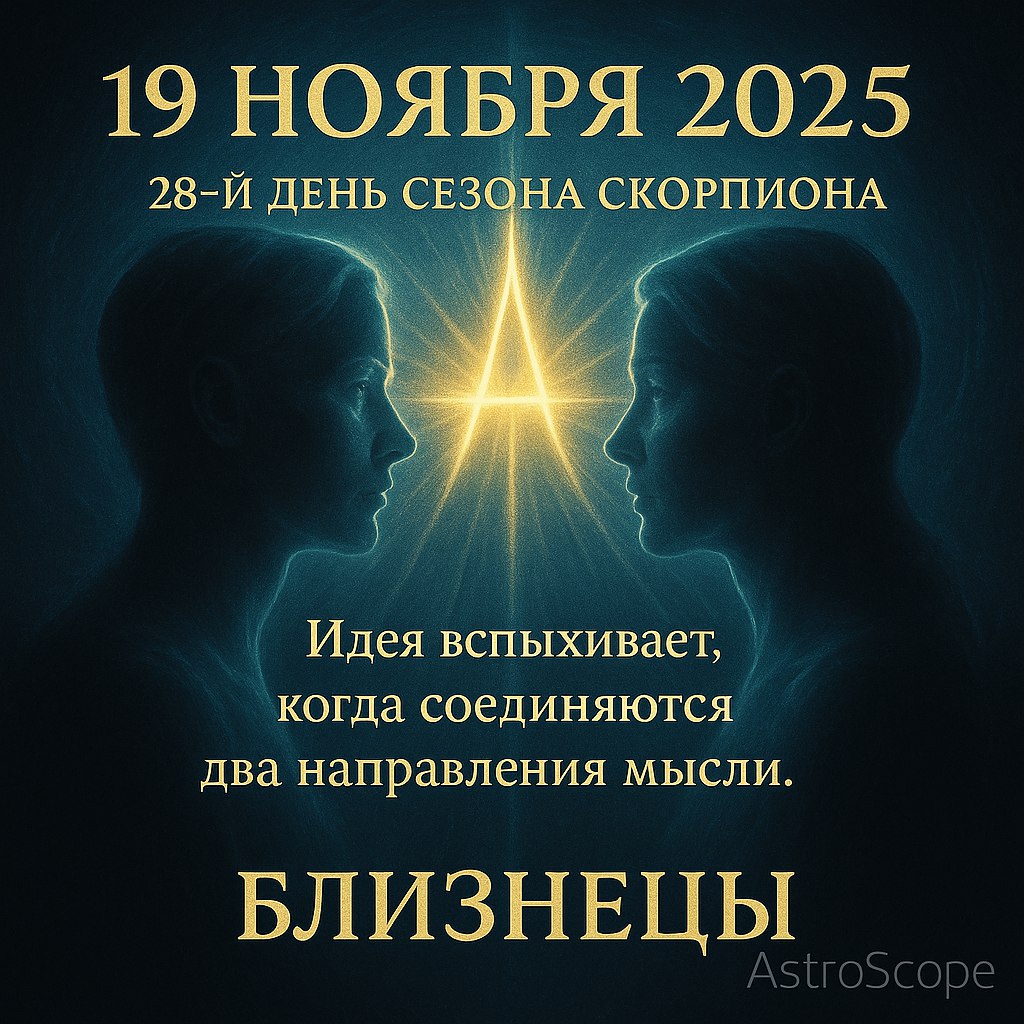 ♊ Близнецы 19 ноября 2025 — Встреча идей рождает вдохновение
