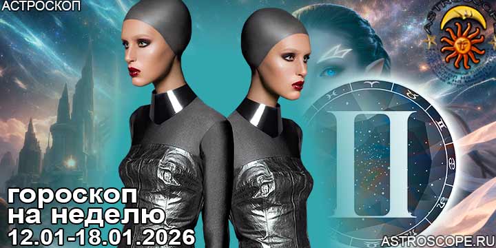 Близнецы и ваш гороскоп на неделю по аспектам периода с 12 января по 18 января 2026