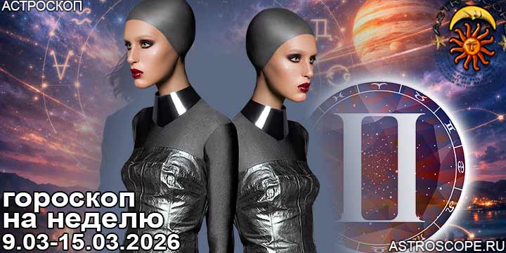Близнецы и ваш гороскоп на неделю по аспектам периода с 9 марта по 15 марта 2026
