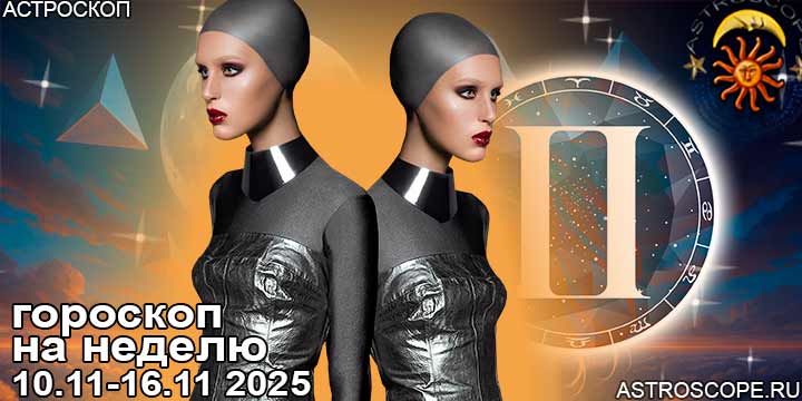 Близнецы и ваш гороскоп на неделю по аспектам периода с 10 ноября по 16 ноября 2025