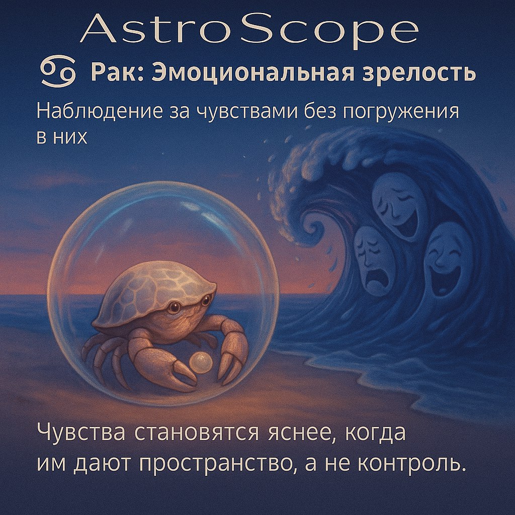 ♋ Рак: День эмоциональной зрелости Наблюдение за чувствами без погружения в них